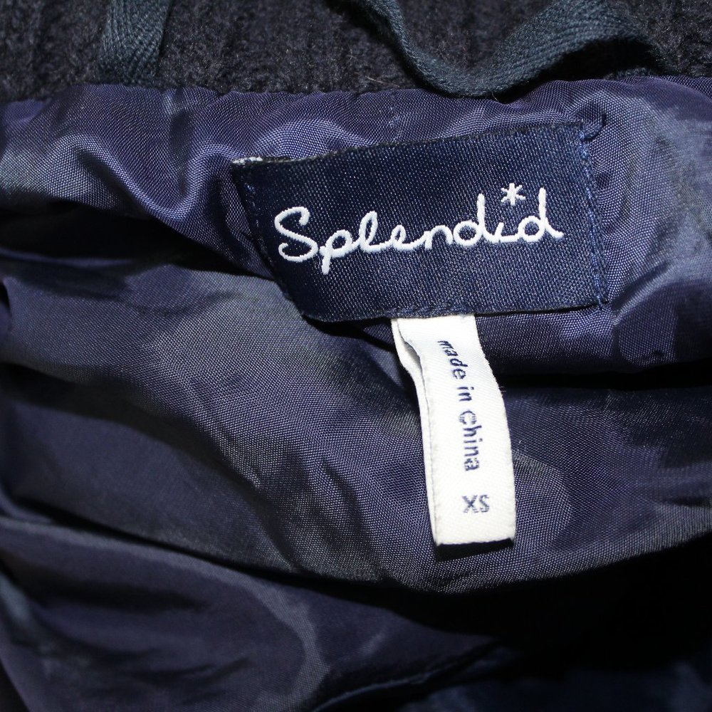 Splendid Blue White Wool Blend Asymmetrical Zip Jacket - Picture 8 of 8